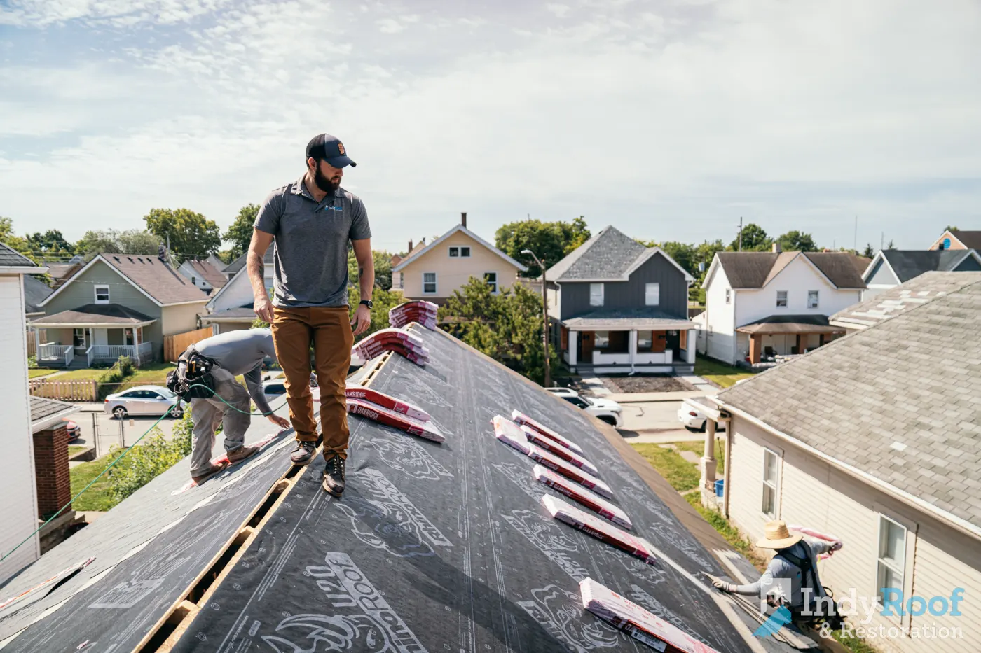 Roof inspection documented on a Beech Grove home